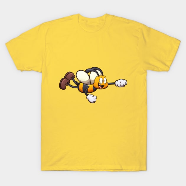 Cute Flying Cartoon Bee T-Shirt by TheMaskedTooner